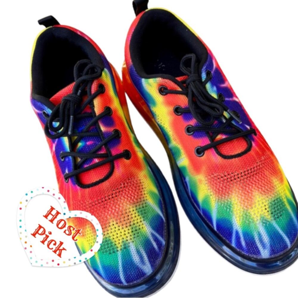 Womens Cape Robbin Rainbow Tie Dye 11 Tennis Shoes Sneakers